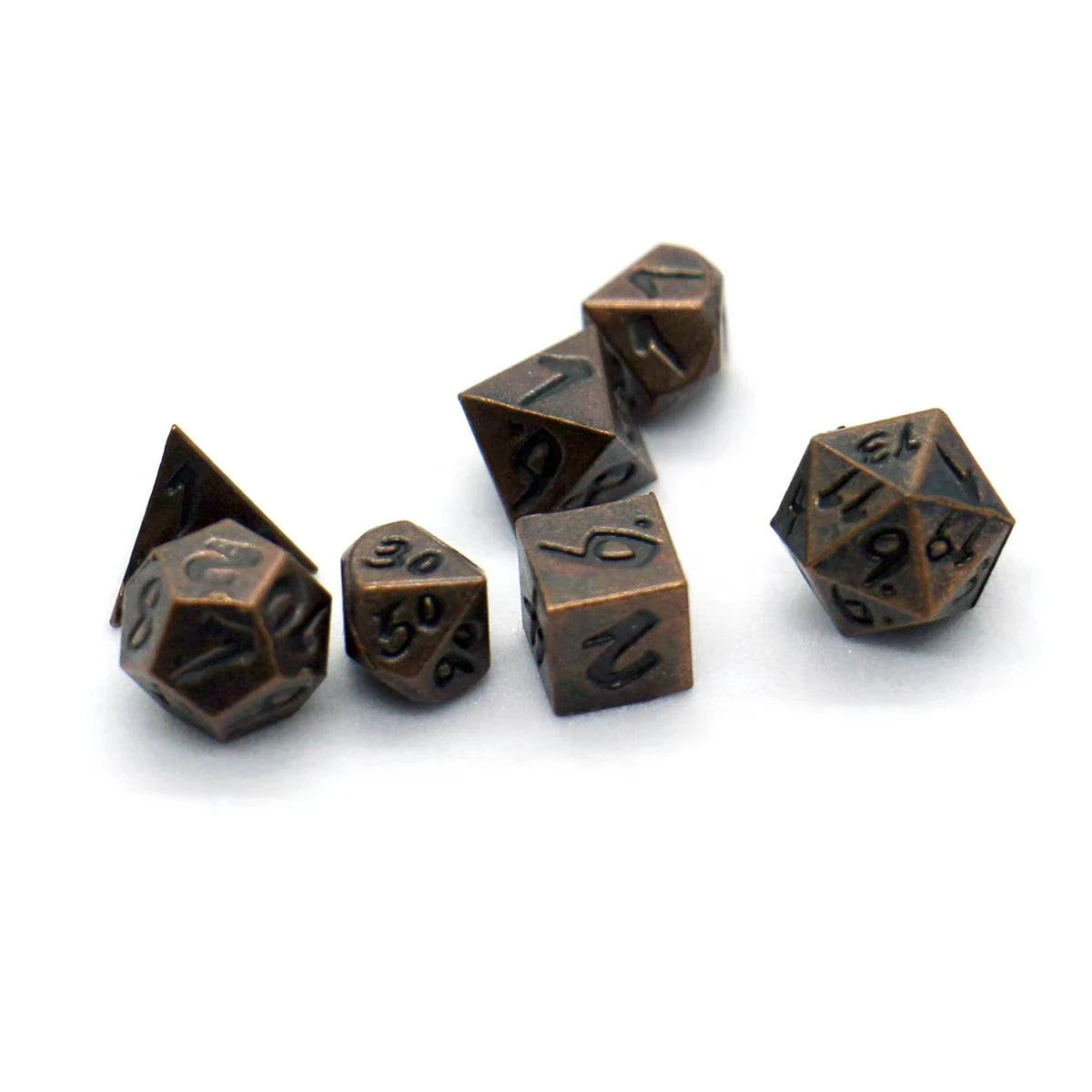 Teeny-Weeny Metal Dice Set – 7-Piece Polyhedral RPG Dice