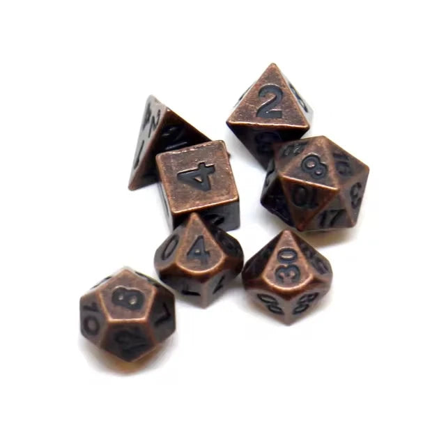 Teeny-Weeny Metal Dice Set – 7-Piece Polyhedral RPG Dice