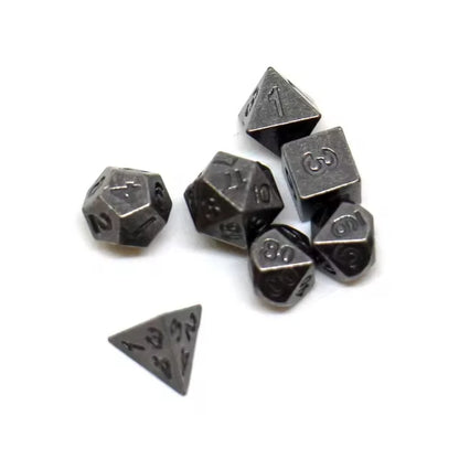 Teeny-Weeny Metal Dice Set – 7-Piece Polyhedral RPG Dice